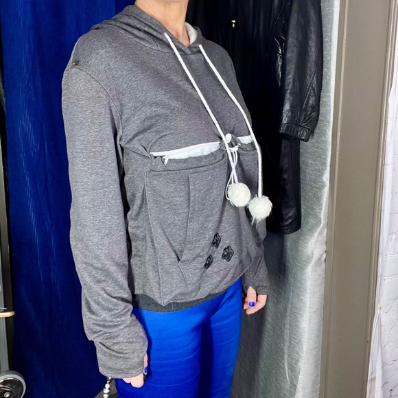 🐶🐱🐰NWOT |•Adorable Small Pet Pocket Ears Paws Hoodie/Sweatshirt Small🐶🐱🐰 - Picture 6 of 12